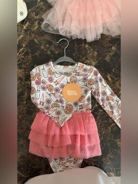 Bamboo Dream Big Little Pink Layered Tulle Kids Casual Dress